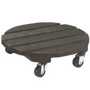 Wooden Pot Stand on Wheels - D.30 cm